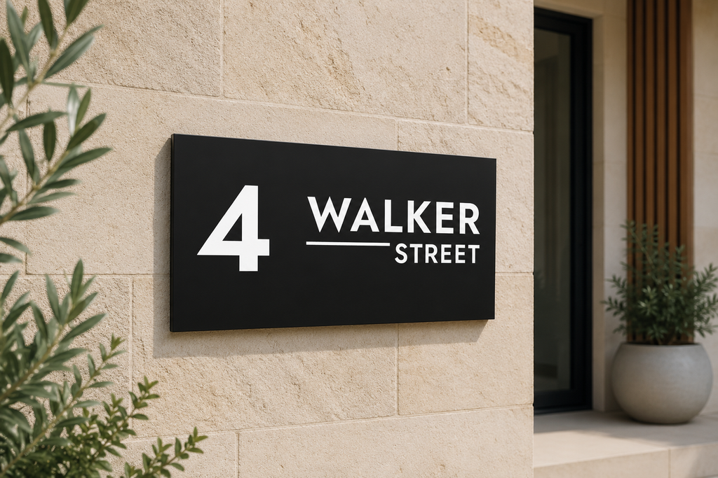 Matte Acrylic House Number & Street Name Sign - The Alexandra