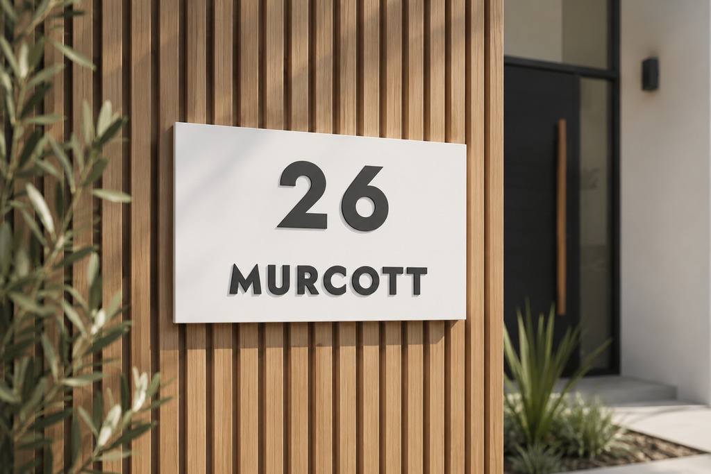 Matte Acrylic House Number & Street Name Sign - The Peregian