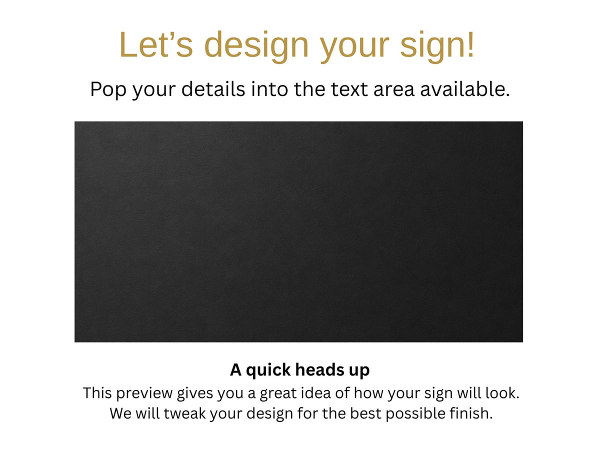 Matte black face preview for an illuminated house sign, ready for you to add your address.